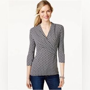 Charter Club Faux Wrap Blouse NWT